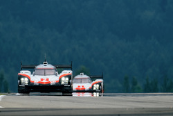 #2 Porsche Team Porsche 919 Hybrid: Timo Bernhard, Earl Bamber, Brendon Hartley, #1 Porsche Team Porsche 919 Hybrid: Neel Jani, Andre Lotterer, Nick Tandy