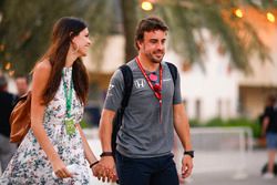 Fernando Alonso, McLaren with girlfriend Linda Morselli