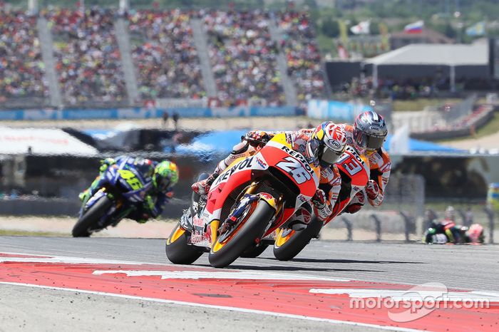 Dani Pedrosa, Repsol Honda Team, Marc Márquez, Repsol Honda Team, Valentino Rossi, Yamaha Factory Racing