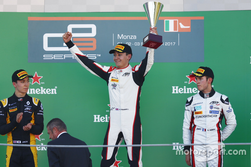 Podio: Jack Aitken, ART Grand Prix, George Russell, ART Grand Prix; Anthoine Hubert, ART Grand Prix