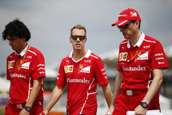 Sebastian Vettel, Ferrari, walks the track