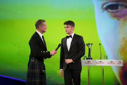 Chase Carey, Chairman, Formula One, presents the Rookie of the Year Award to Charles Leclerc
