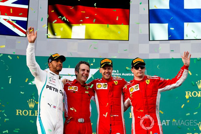 2018: 1. Sebastian Vettel, 2. Lewis Hamilton, 3. Kimi Raikkonen