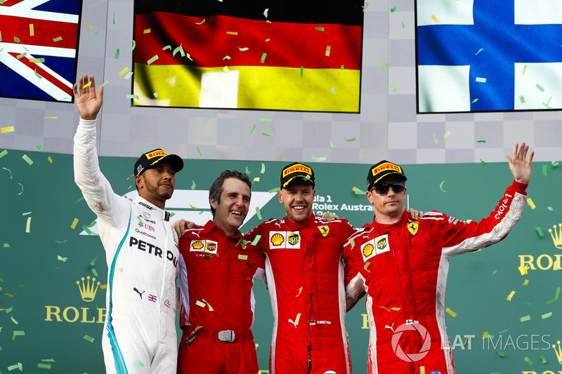 2018: 1. Sebastian Vettel, 2. Lewis Hamilton, 3. Kimi Raikkonen