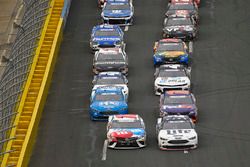Kyle Busch, Joe Gibbs Racing, Toyota Camry M&M's Red White & Blue and Brad Keselowski, Team Penske, Ford Fusion Stars, Stripes, and Lites