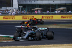 Lewis Hamilton, Mercedes AMG F1 W09, leads Max Verstappen, Red Bull Racing RB14