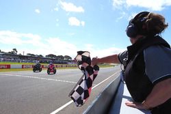 Marco Melandri, Aruba.it Racing-Ducati SBK Team takes chequered flag from Jonathan Rea, Kawasaki Rac