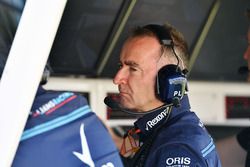 Paddy Lowe, Williams Shareholder and Technical Director on the Williams pit wall gantry