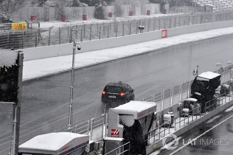 Course car as snow stops testing