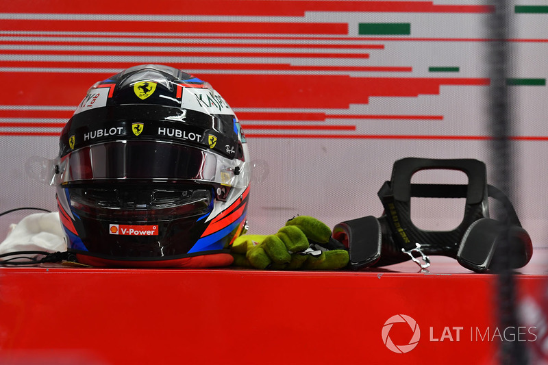 El casco de Kimi Raikkonen, Ferrari