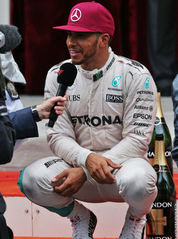 Lewis Hamilton, Mercedes AMG F1 on the podium