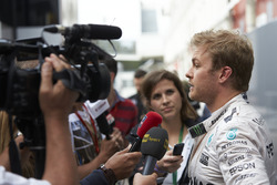 Nico Rosberg, Mercedes AMG F1 speaks with members of the media