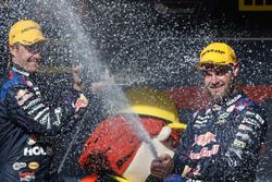 Podium: race winner Shane van Gisbergen, Triple Eight Race Engineering Holden, second place Jamie Whincup, Triple Eight Race Engineering Holden