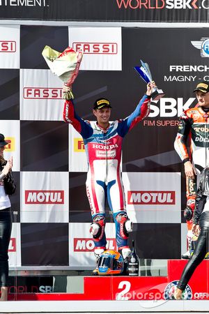 Podium : second Michael van der Mark, Honda World Superbike Team