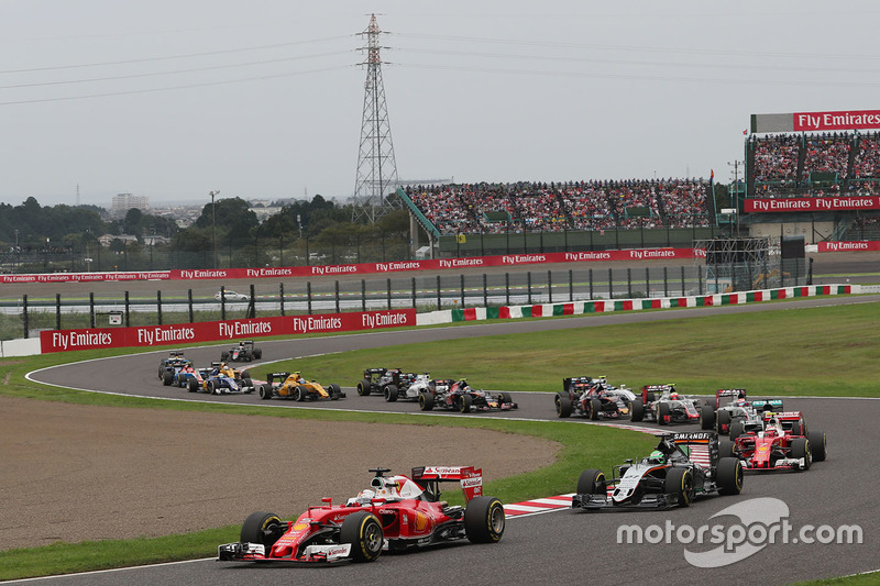 Sebastian Vettel, Ferrari SF16-H alla partenza della gara