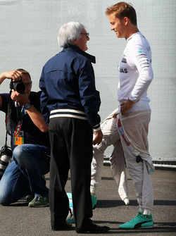 Bernie Ecclestone, et Nico Rosberg, Mercedes AMG F1