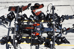 Jenson Button, McLaren MP4-31 aux stands