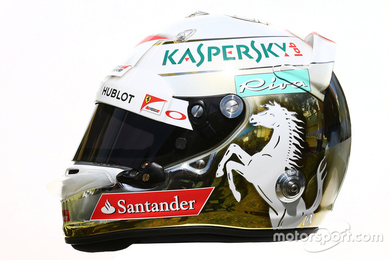 The helmet of Sebastian Vettel, Ferrari