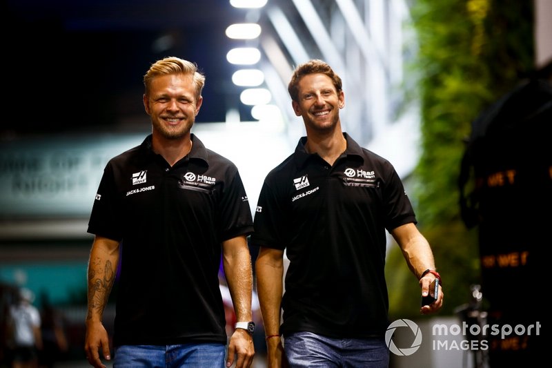 Kevin Magnussen, Haas F1 Team and Romain Grosjean, Haas F1 Team