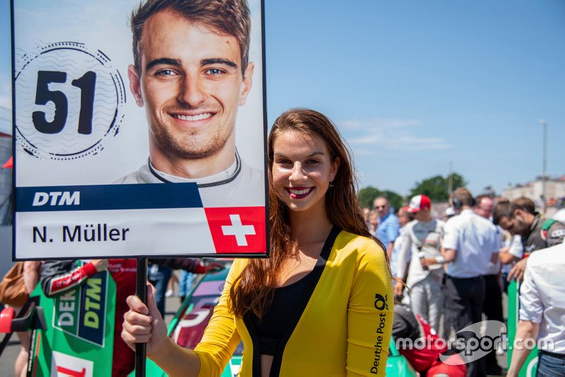 Grid girl, Nico Müller, Audi Sport Team Abt Sportsline, Audi RS 5 DTM