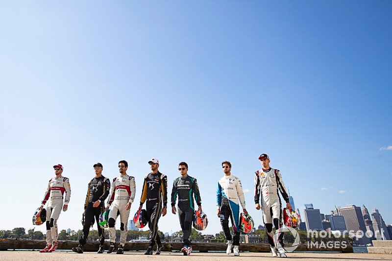 Daniel Abt, Audi Sport ABT Schaeffler, Andre Lotterer, DS TECHEETAH, Lucas Di Grassi, Audi Sport ABT Schaeffler, Jean-Eric Vergne, DS TECHEETAH, Mitch Evans, Panasonic Jaguar Racing, Antonio Felix da Costa, BMW I Andretti Motorsports, Sébastien Buemi, Nissan e.Dams