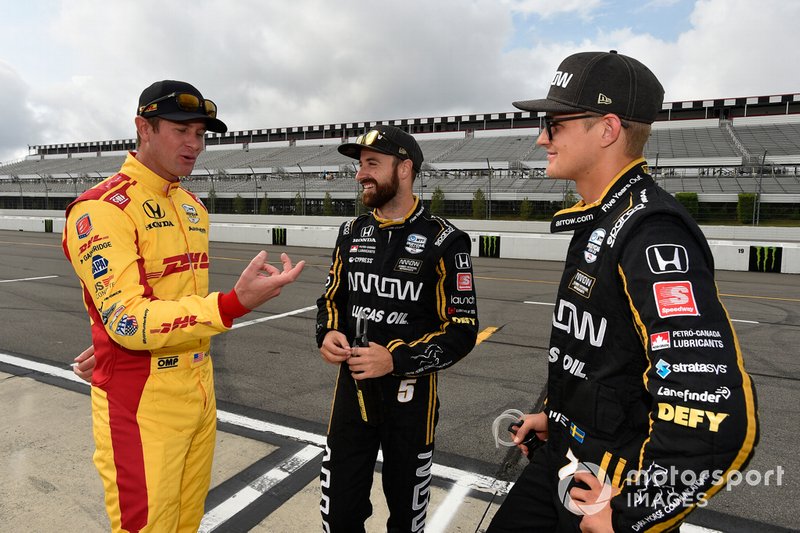 Ryan Hunter-Reay, Andretti Autosport Honda, James Hinchcliffe, Arrow Schmidt Peterson Motorsports Honda, Marcus Ericsson, Arrow Schmidt Peterson Motorsports Honda