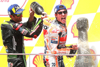 Podium: race winner Marc Marquez, Repsol Honda Team, third place Johann Zarco, Monster Yamaha Tech 3