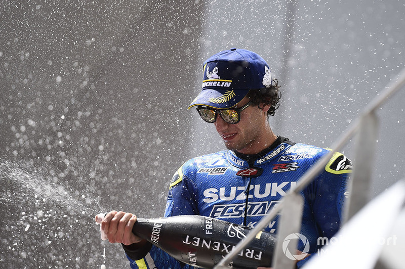 Podio: segundo clasificado Alex Rins, Team Suzuki MotoGP