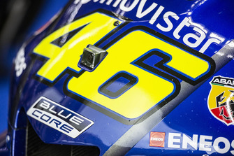 Dettaglio della moto di Valentino Rossi, Yamaha Factory Racing