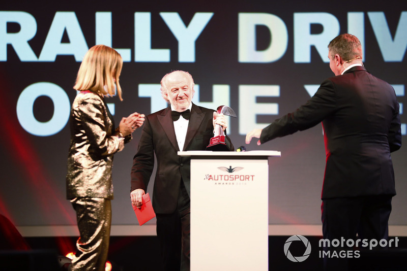 David Richards on stage to present the Rally Driver of the Year award.