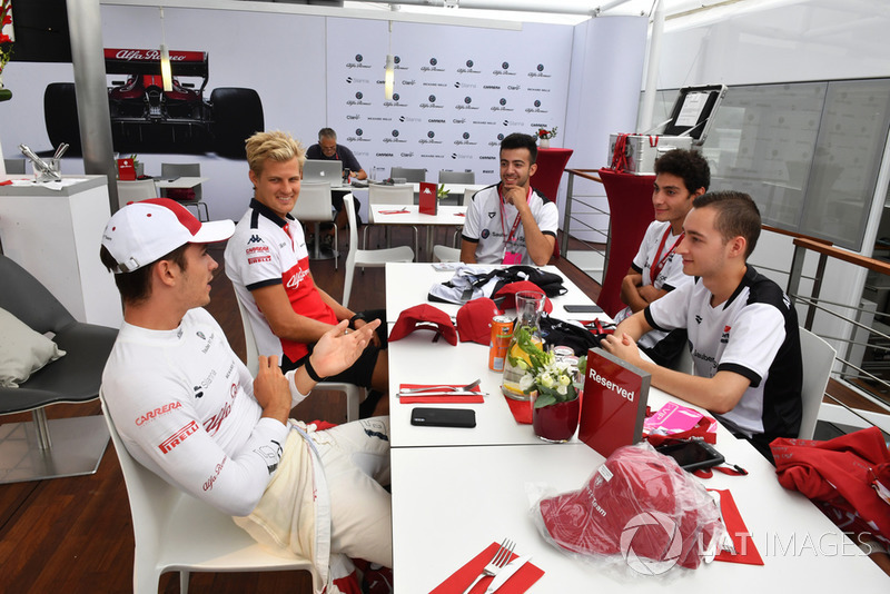 Charles Leclerc, Sauber and Marcus Ericsson, Sauber with Sauber eSports drivers
