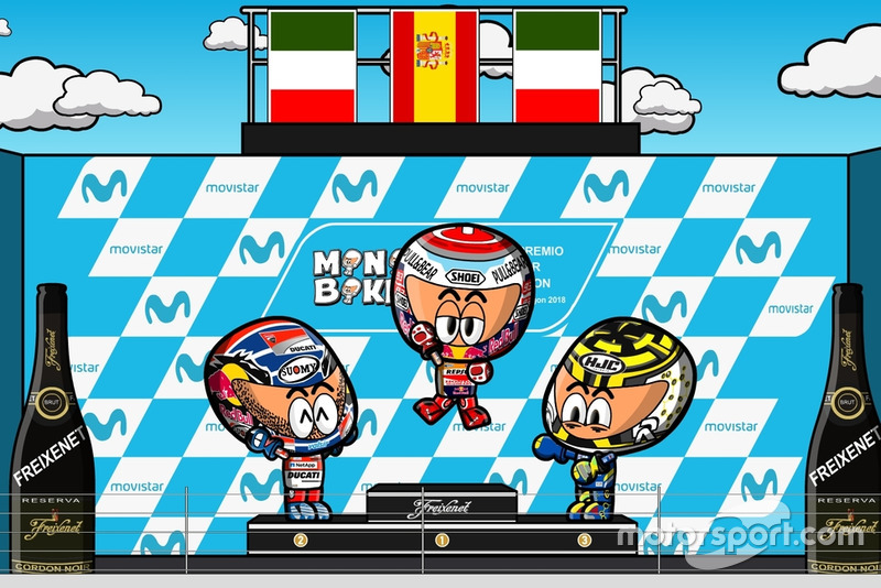 El podio del GP de Aragón de MotoGP 2018, por MiniBikers