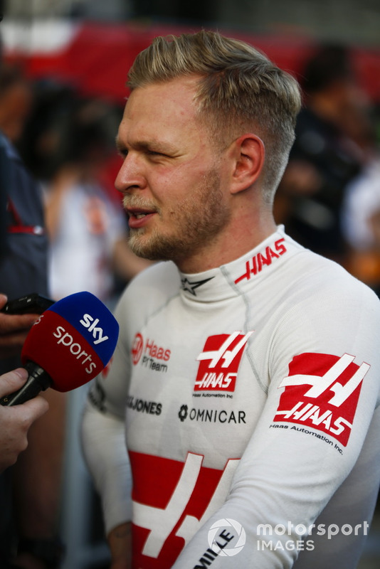 Kevin Magnussen, Haas F1 Team, is interviewed on Sky Sports