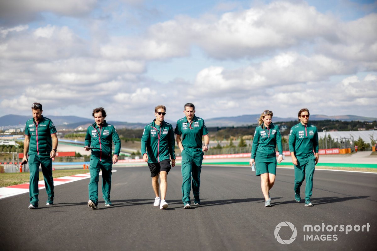Sebastian Vettel, Aston Martin walks the track