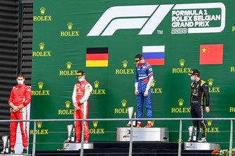 Mick Schumacher, Prema Racing, Race Winner Robert Shwartzman, Prema Racing and Guanyu Zhou, UNI-Virtuosi celebrate on the podium with the champagne