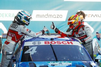 Robin Frijns, Audi Sport Team Abt Sportsline and René Rast, Audi Sport Team Rosberg in parc ferme