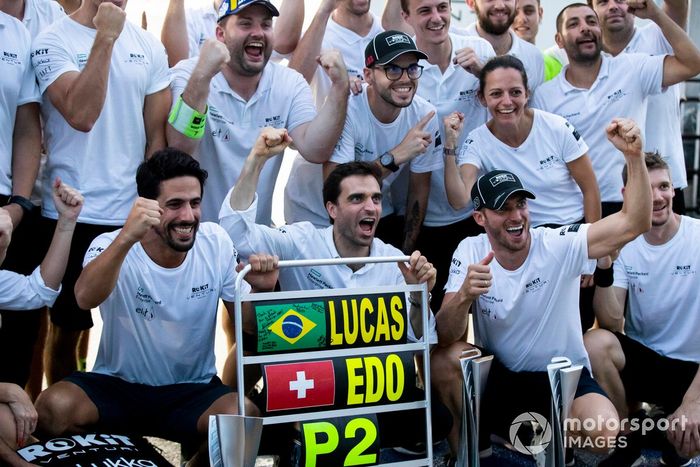 Lucas di Grassi, Venturi Racing, Jerome d'Ambrosio, jefe de  ROKiT Venturi Racing, el ganador Edoardo Mortara, Venturi Racing