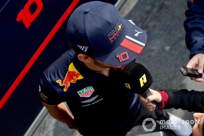 Pierre Gasly, Red Bull Racing talks to the media