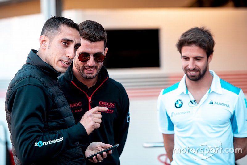 Sébastien Buemi, Nissan e.Dams, Jose Maria Lopez, Dragon Racing, Antonio Felix da Costa, BMW I Andretti Motorsports alla pit lane