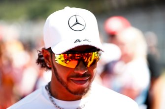 Lewis Hamilton, Mercedes AMG F1, in the drivers parade