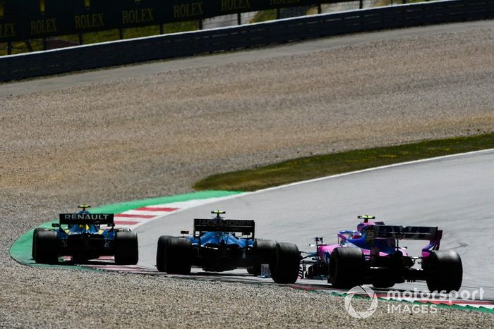 Nico Hulkenberg, Renault F1 Team R.S. 19, Kevin Magnussen, Haas F1 Team VF-19, Lance Stroll, Racing Point RP19