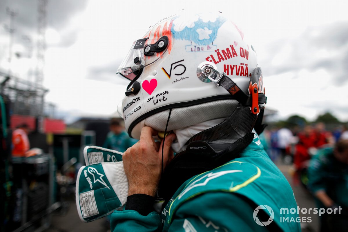 Sebastian Vettel, Aston Martin, on the grid