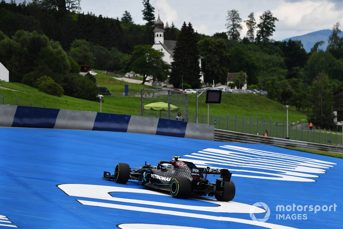 Valtteri Bottas, Mercedes F1 W11 EQ Performance, leaves the track