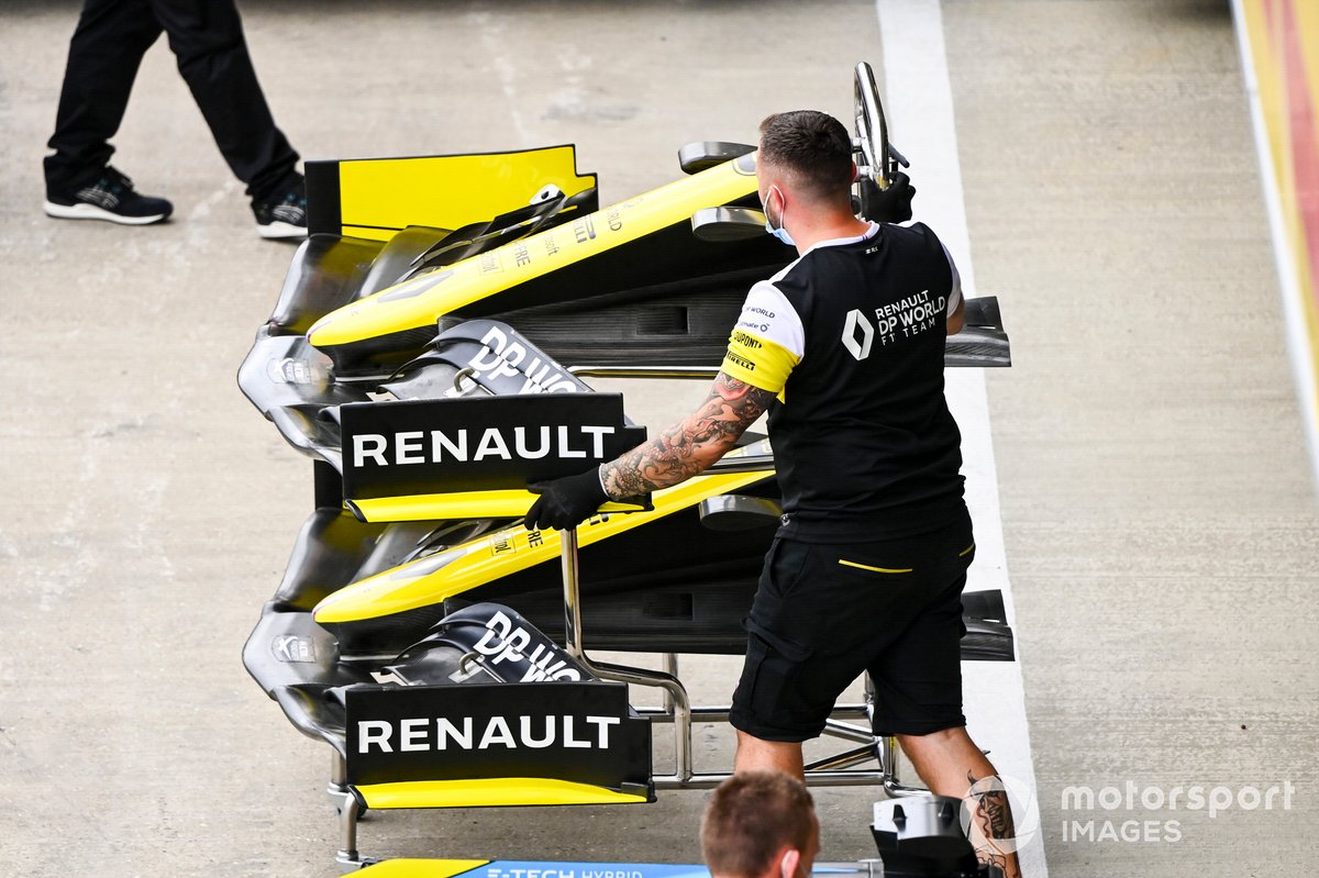 El ala delantera del monoplaza de Daniel Ricciardo, Renault F1 Team R.S.20