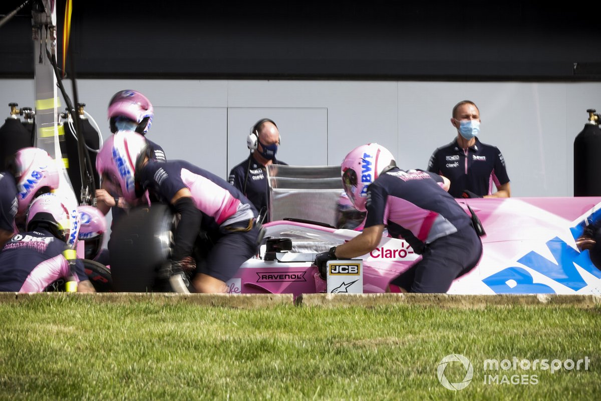 Lance Stroll, Racing Point RP20, in pit lane