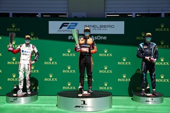 Podium: Race winner Felipe Drugovich, MP Motorsport, second place Louis Deletraz, Charouz Racing System, third place Dan Ticktum, DAMS