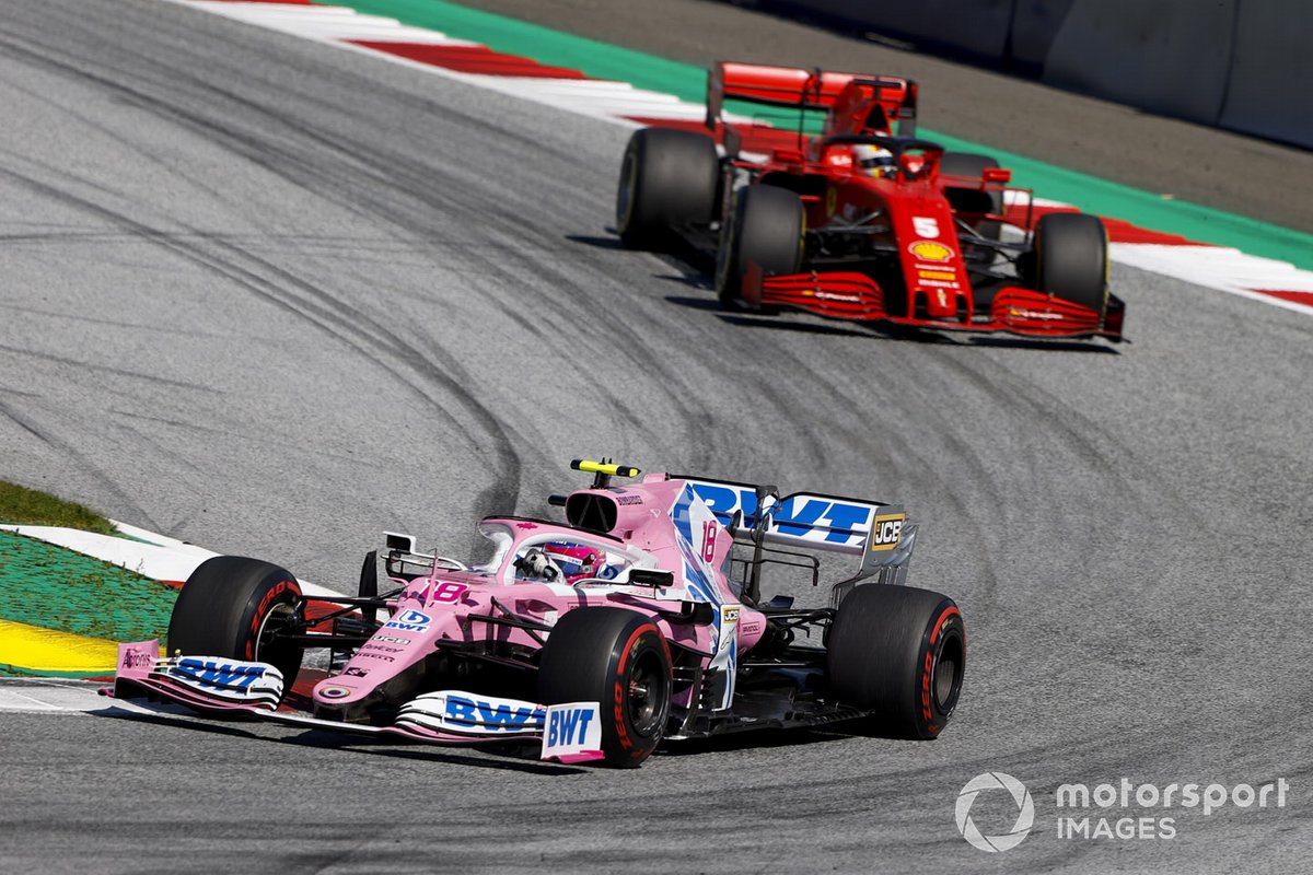 Lance Stroll, Racing Point RP20, Sebastian Vettel, Ferrari SF1000
