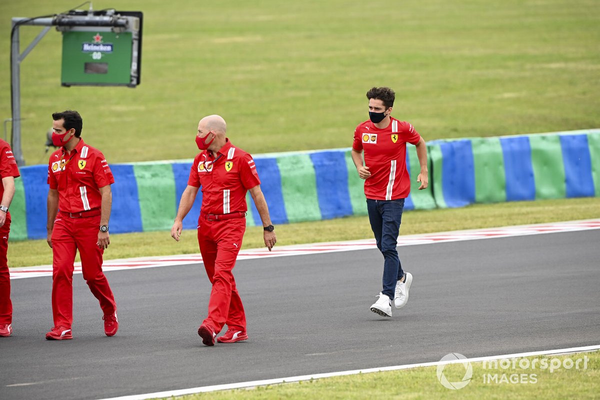 Charles Leclerc, Ferrari walks the track