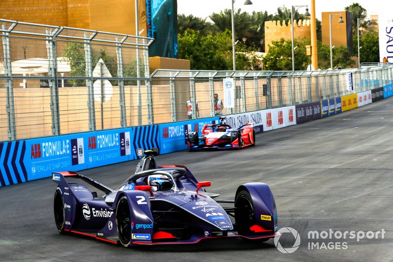 Sam Bird, Virgin Racing, Audi e-tron FE06 Jérôme d'Ambrosio, Mahindra Racing, M6Electro