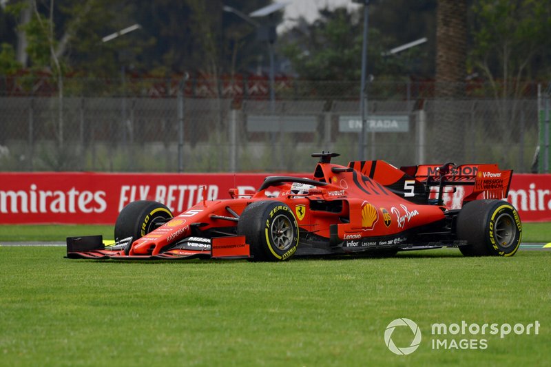 Sebastian Vettel, Ferrari SF90, en la escapatoria